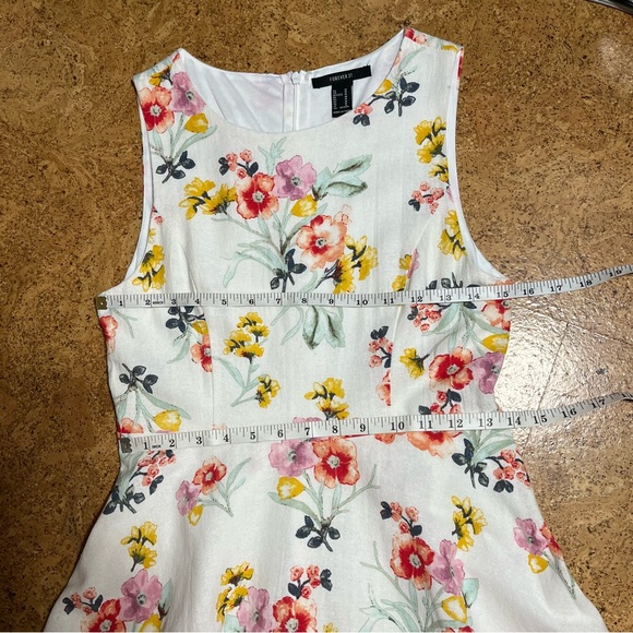 Forever 21 Linen Blend Floral Sleeveless Midi Dress Sz M - Picture 12 of 14